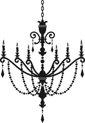 Lighting luster on chain, silhouette of chandelier