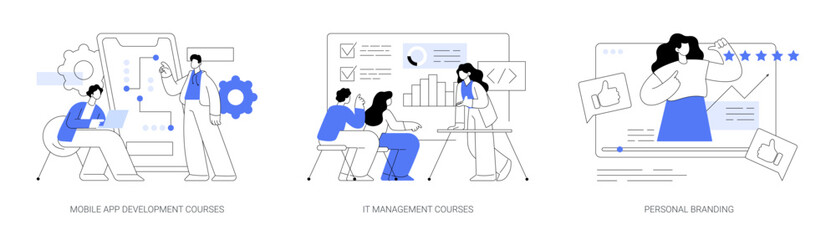 Career in IT abstract concept vector illustrations.