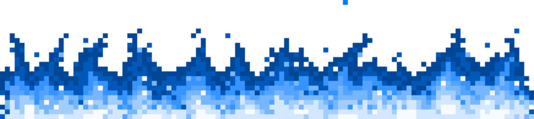 Pixel art fire game animation, blue flame effect
