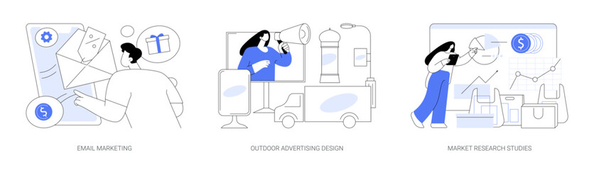 Product marketing campaign abstract concept vector illustrations.