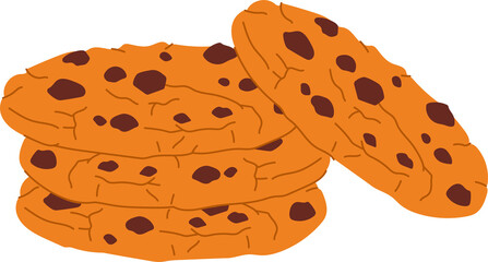 Cookies with chocolate crisps, fastfood snacks