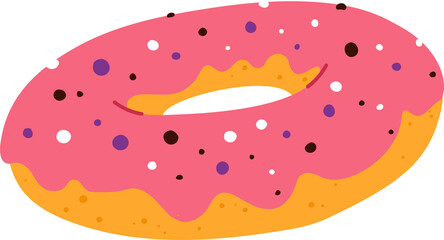 Strawberry donut with sprinkles, sugar topping