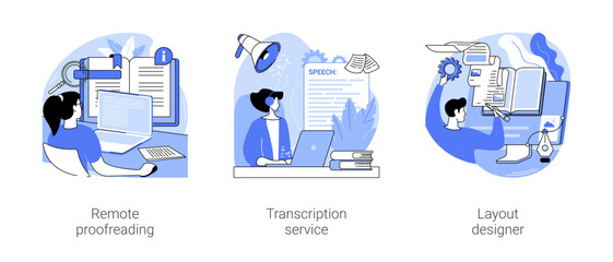 Editorial services isolated cartoon vector illustrations se