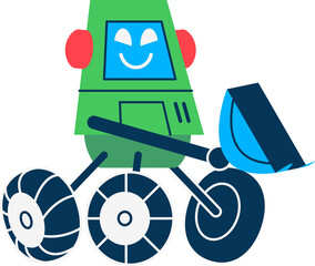 Cute robot smart house gadget with vacuum cleaner