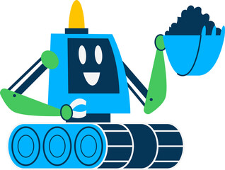 Industry robot on track, automation with ladle