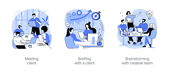 Launching advertising campaign isolated cartoon vector illustrations se