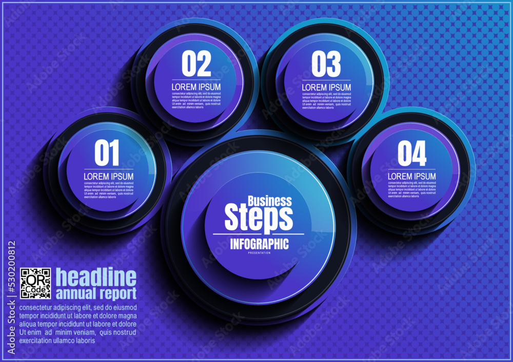 Canvas Prints business infographics design, 4 process chart diagram template background for presentation workflow,