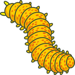 Yellow maggot isolated larva of fly closeup icon