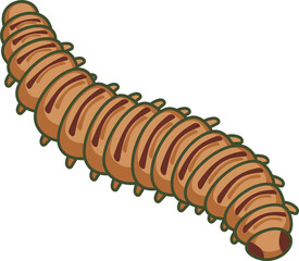 Caterpillar, snail vermin isolated fat beige worm