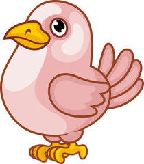 Little bird isolated cartoon fowl, flying animal