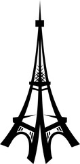 Tall Eiffel tower icon isolated France landmark