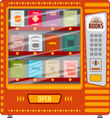 Vending machine for book sell cartoon vector icon - obrazy, fototapety, plakaty
