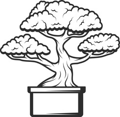 Bonsai tree in container isolated Chinese penzai