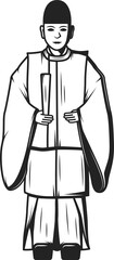 Shintoism religion priest isolate shinto male monk
