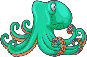 Eight-limbed mollusc Octopoda isolated octopus