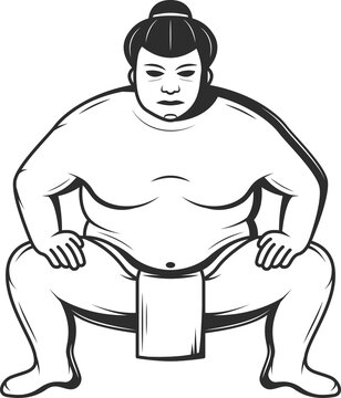 Sumo wrestler rikishi isolated asian athlete man