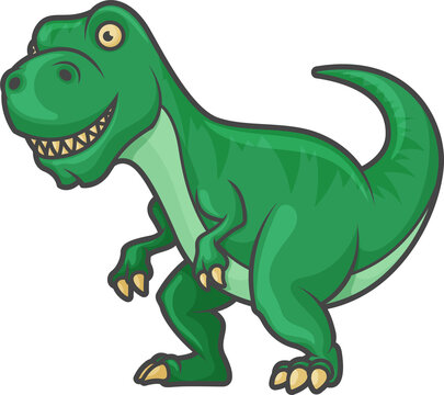 Tyrannosaurus T-rex isolated green dinosaur dino