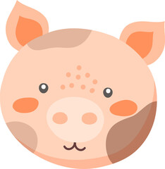 Swine or pig cute animal head face mask, piglet