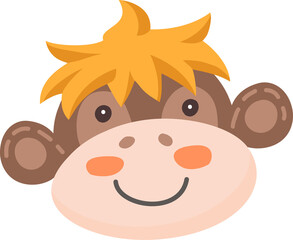 Chimpanzee monkey funny animal face mask isolated