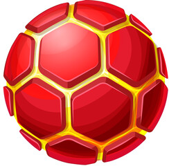 Fototapeta premium Planet of red hex, fiery magma, comet world globe