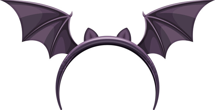 Halloween creepy headband with bat wings isolated