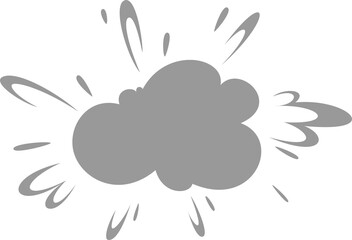 Smoky cloud, comic burst, vapor bomb explosion