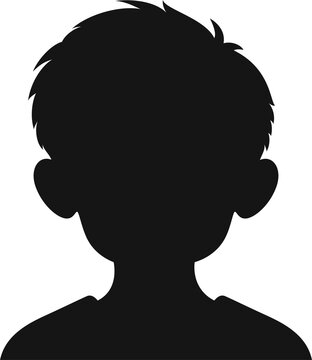 recommend clip art: Avatar in social media child boy black silhouette