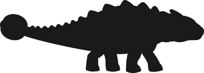 Ankylosaurus club tail isolate dinosaur silhouette © Buch&Bee