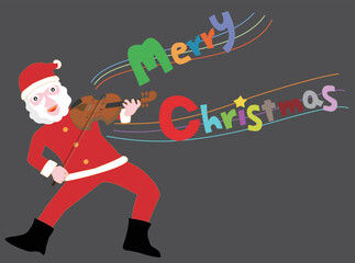 クリスマスの日にサンタクロースがコンサートを開いている。