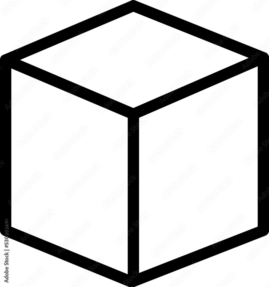 Aufkleber vector icon of a closed cube box on white background..eps