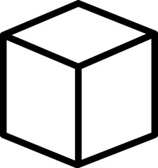 Vector icon of a closed cube box on white background..eps