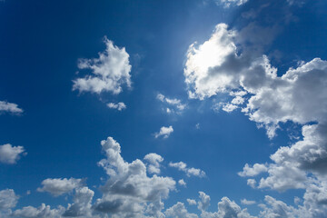 Blue sky with sunshine