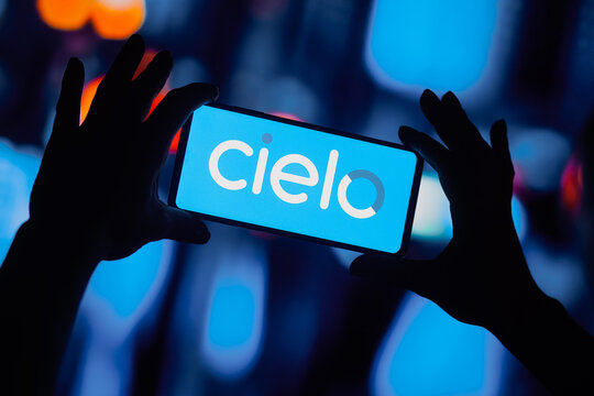 September 12, 2022, Brazil. In this photo illustration the Cielo logo seen displayed on a smartphone.