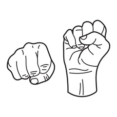 Hand gesture collection illustration  drawing  engraving  ink  line art  vector