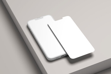 App interface on smarphone mockup blank