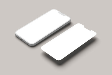 App interface on smarphone mockup blank