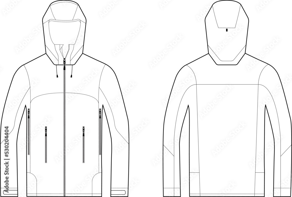 Poster technical jacket, shell jacket, waterproof jacket vector