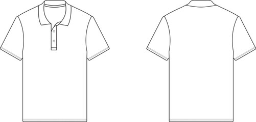 Blank White Polo Shirt Template on White Background