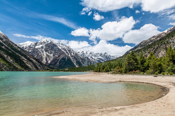 The beautiful Ranwu lake in Basu county Changdu city Tibet Autonomous Region, China.