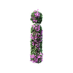 3d rendering of Bougainvillea alphabet set 2	
