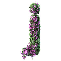 3d rendering of Bougainvillea alphabet set 2	
