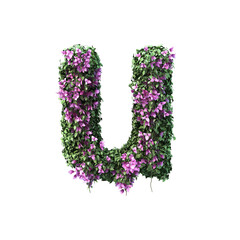 3d rendering of Bougainvillea alphabet set 2	
