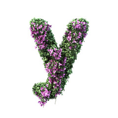 3d rendering of Bougainvillea alphabet set 2	
