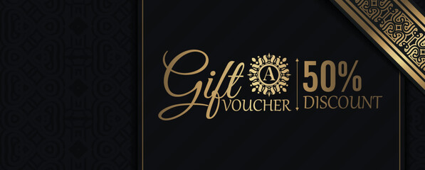 Luxury gold gift voucher template
