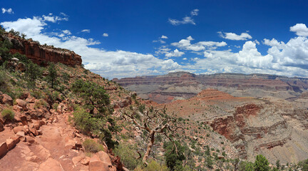 Aerial panoramic view of South Kaibab Trail, Grand Canyon, USA