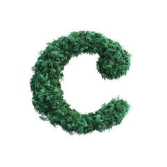 3D rendering of cannabis alphabet set 2	
