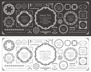 クリスマスモチーフのフレームデザインセット。ゴージャスでエレガントなデザイン素材