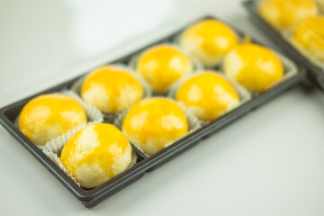 Thai dessert and Traditional Chinese dessert sweet filling with salted egg arrange in box for sale