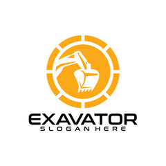 excavator logo vector design template