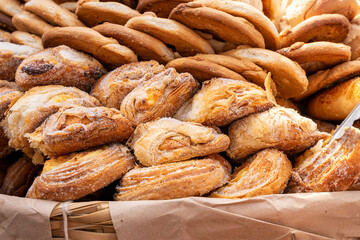 Mexican sweet bread in a basket